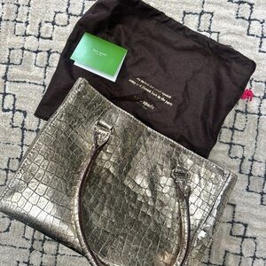 Metallic Silver Tote Bag